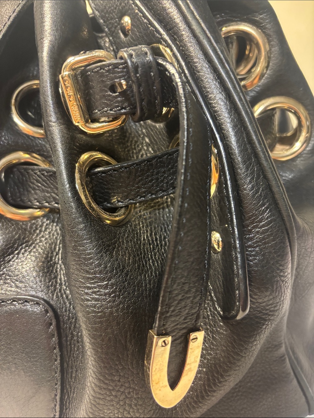 VGUC Jimmy Choo Ramona Shoulder Bag Black Supple Leather - Authentic! Vintage! - Picture 3 of 16